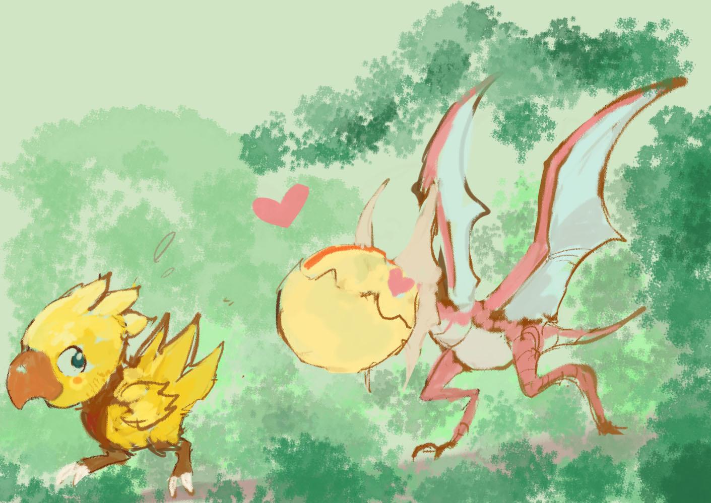 טוויטר Ronamon בטוויטר クック先生に求愛されるチョコボ Mh イラストの森 T Co 4csz1pitbn