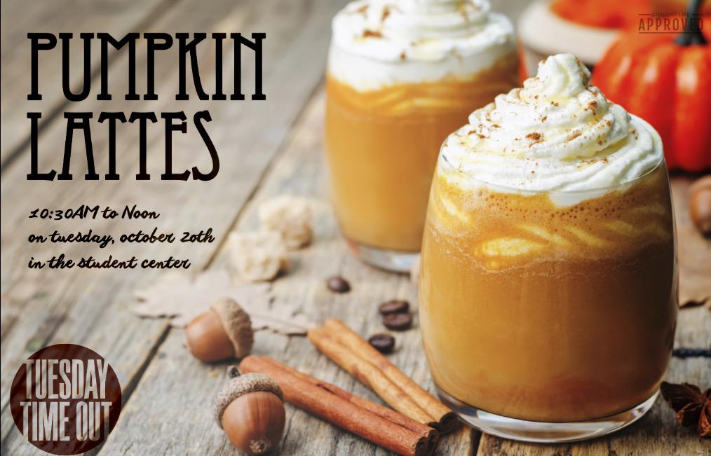 wildcatsmedia's tweet photo. Be sure to stop by the student center now until 12:30 for pumpkin spice lattes and selfies! https://t.co/bxmbfksNdE