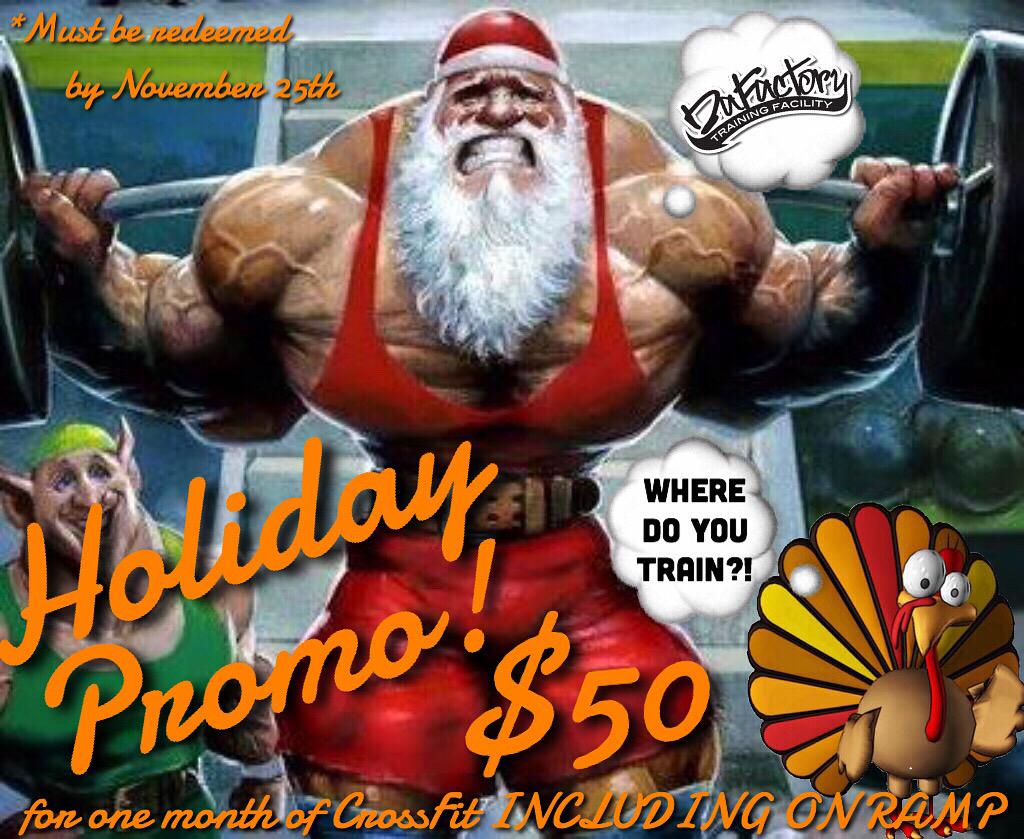 CrossFitFactory's tweet photo. Sign up now for ONE month of CrossFit classes for only $50 INCLUDING ON RAMP! Save $200! Must redeem by 11/25/15. https://t.co/jlHbDDToRi