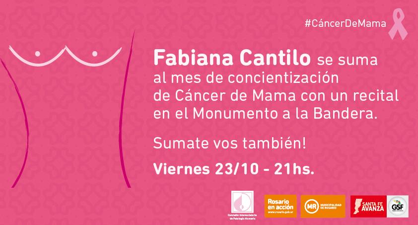SaludRosario's tweet image. #CánceDeMama. @FabianaCantilo se suma a las actividades de concientización con un recital en @MNBandera!