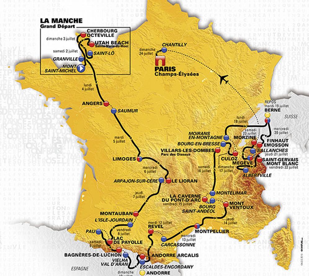 The #TDF2016 route is here: spr.ly/6014B3fWr