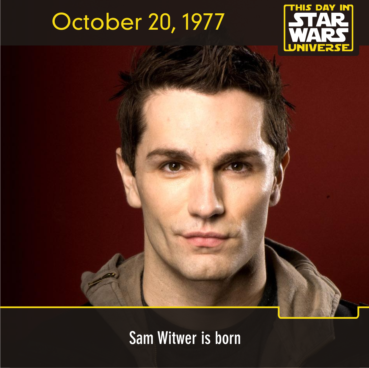 October 20, 1977 Sam Witwer turns 38 today. Happy Birthday 