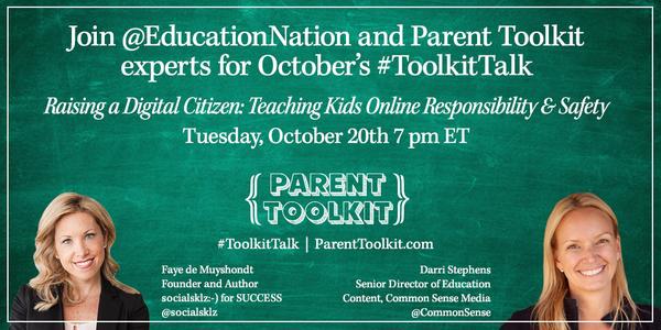 CommonSense's tweet image. Join us today at 4 pm PT / 7pm ET! #ParentToolKit