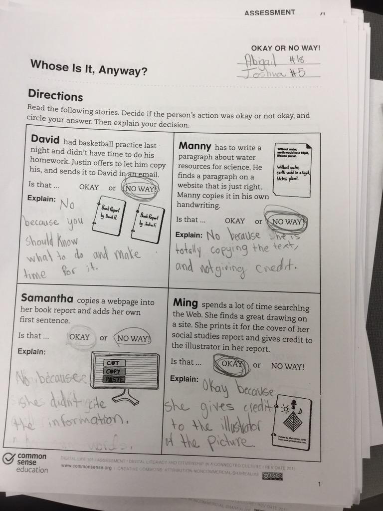 VHECLIBRARY's tweet photo. @CommonSense Thanks for some great lesson plans on plagiarism for #elementary! #vheclibrary #vhectech https://t.co/KTrrWuvUHb
