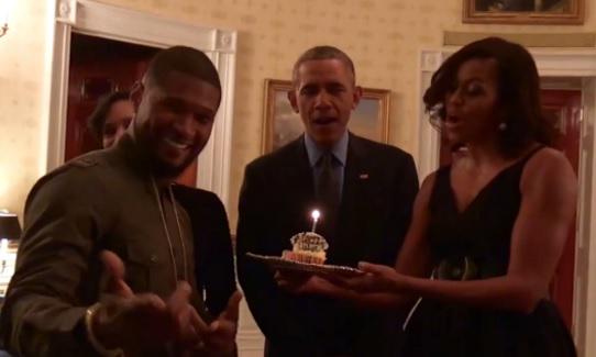 A Gift From The President & First Lady: Barack & Michelle Obama sing happy birthday to Usher  