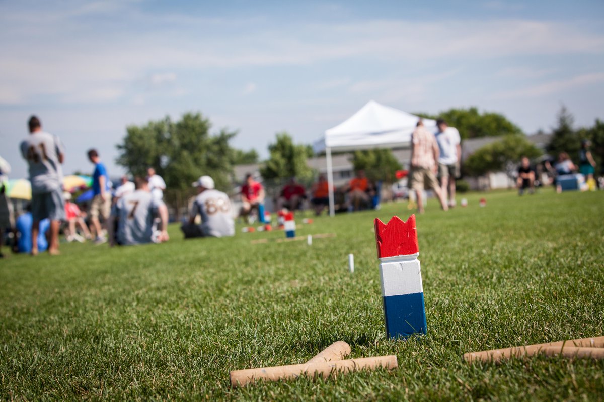 Chan_Interact's tweet image. "Kubb" tournament this Friday from 6-9pm! $10 admission, proceeds go to American Red Cross. At Chan practice field.