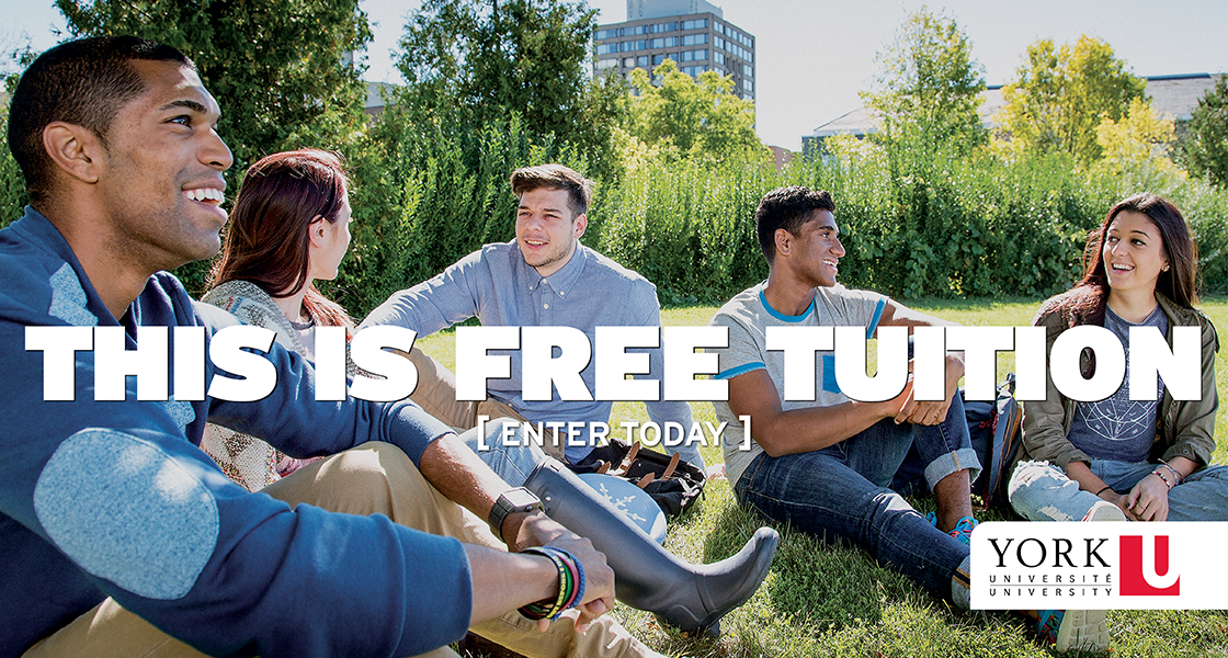 StudentLifeNet's tweet image. Free textbooks &amp;amp; 1st year's tuition at York U. Enter for a chance to win today: bit.ly/yorkuopenyourm… #OpenMindYU