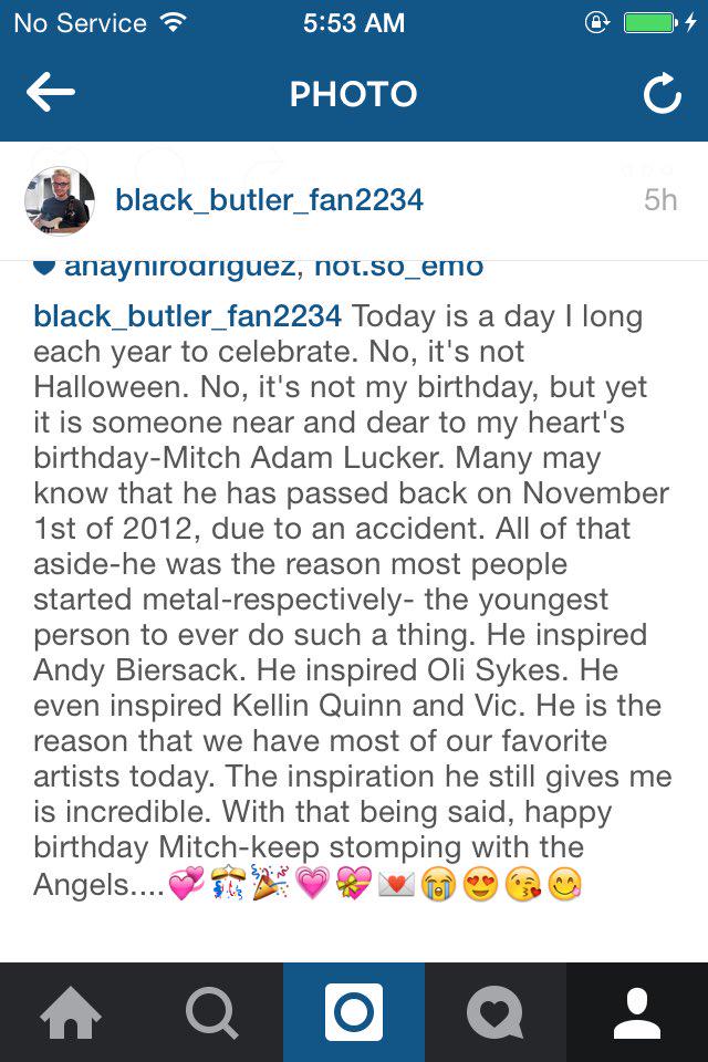 Go check my Instagram for more posts for Mitch Lucker...Happy birthday Mitch, keep stomping on         