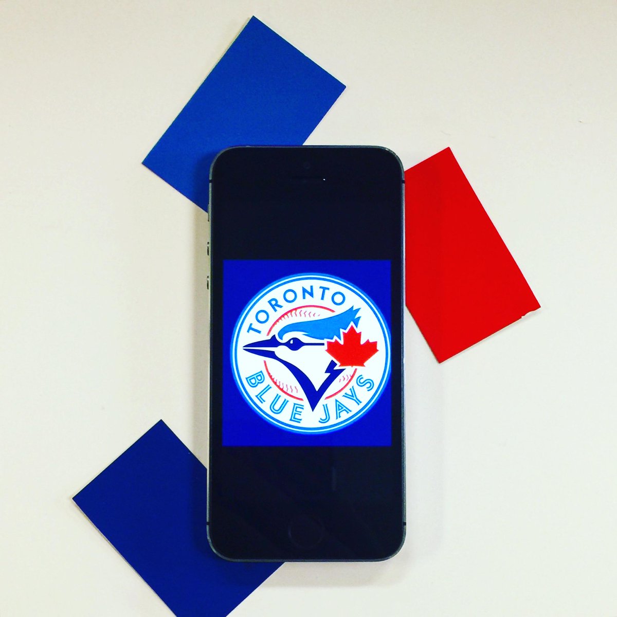 Matching up colours for Canada's team - Another big game today! #gojaysgo #cometogether #ALCS #Design #colormatch