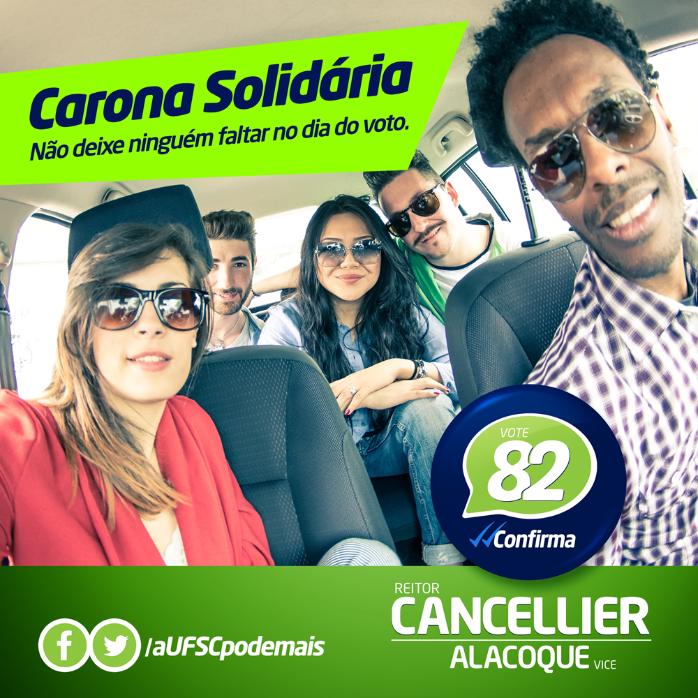 AUFSCPodeMais's tweet photo. Amanhã ofereça uma carona solidária e vá de #82 #UFSC https://t.co/0Ut6UMdEpp