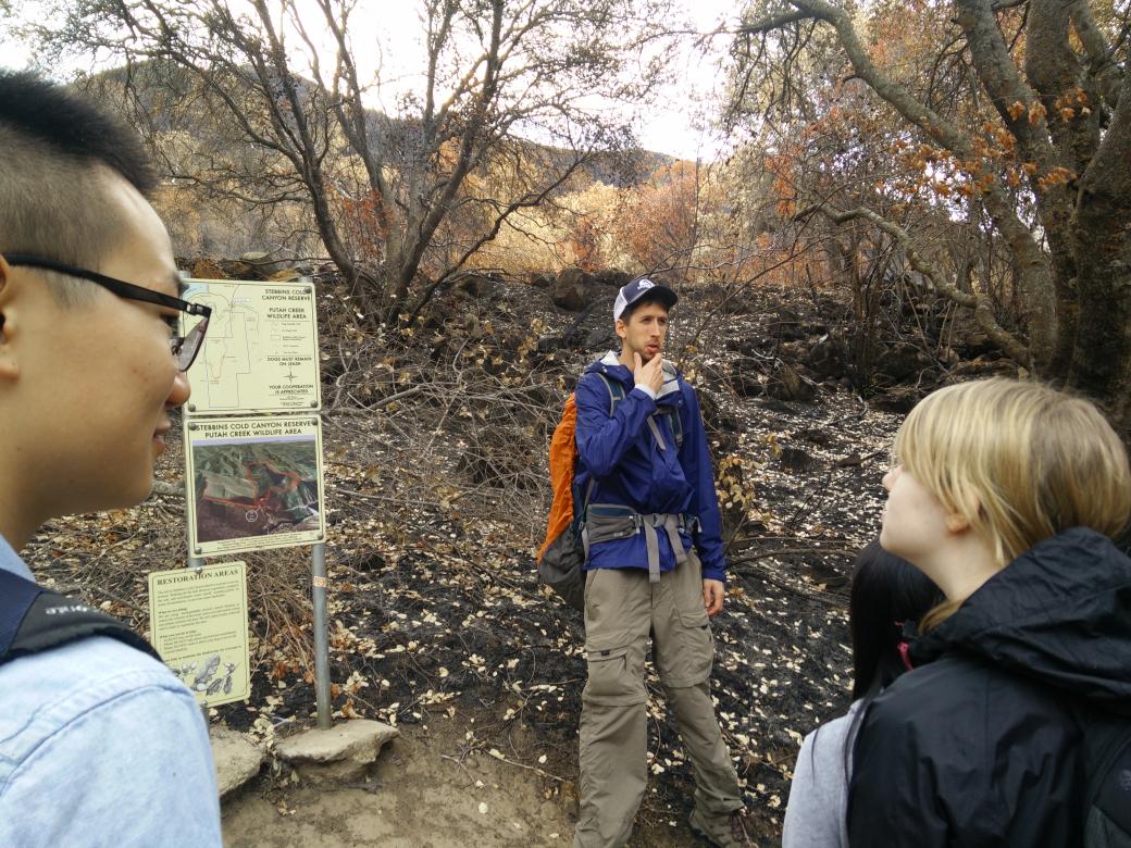averymkruger's tweet photo. @stevensjt teaches fire ecology to #DavisSEEDS at recently burned Stebbins Cold Canyon https://t.co/7LuAUDvTiM