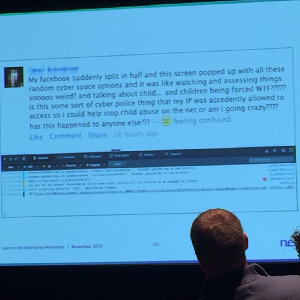 whfrench's tweet photo. When the average user discovers dev tools. Illustrating the value of personas. #leanux @jboogie #UI20 #UX https://t.co/QBVCufgMuN