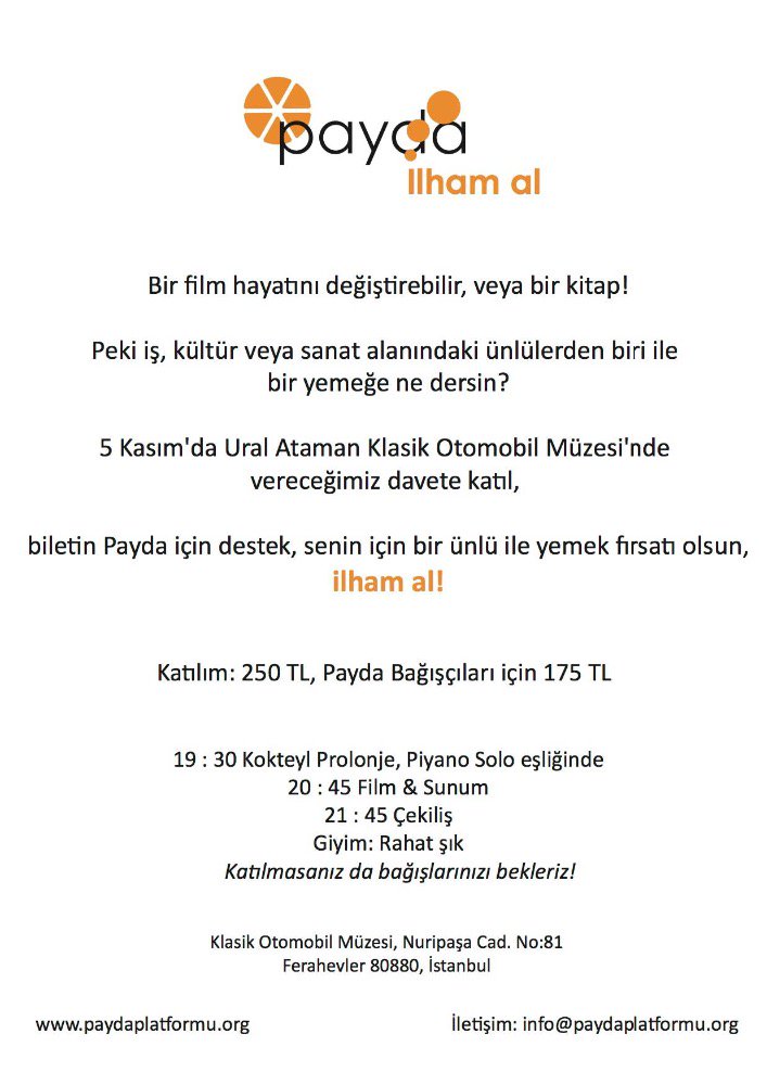 "İlham al" gecesi yarin 19.30'da Ural Ataman Klasik Otomobil Müzesinde! Geleceğimiz kızlarımız için siz de gelin!