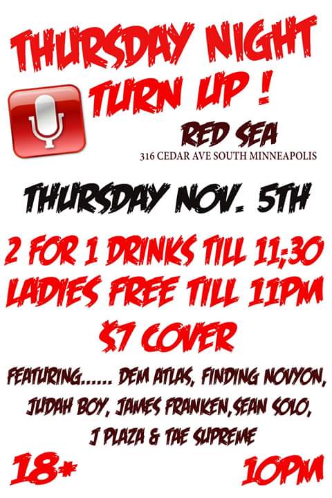 GC_HypeMan's tweet photo. @dematlas 
@FindingNovyon 
@Iamjplaza 
@Tae_Supreme 
@Judahboy95 
@AKTHEBLOCCBOSS 
Tmrw
$7-18+ 10PM
316 Cedar Ave S https://t.co/mzzQXn9Ehx