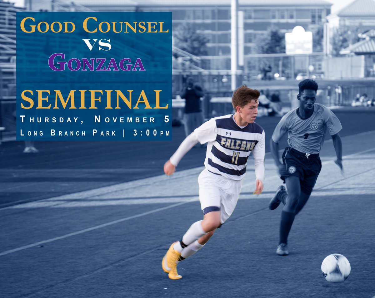 <a href="/GC_Falcons/">Good Counsel Soccer</a> has advanced to the Semifinals of the #WCAC playoffs! Tomorrow they play <a href="/GonzagaSoccer/">Gonzaga Soccer</a> at 3pm.