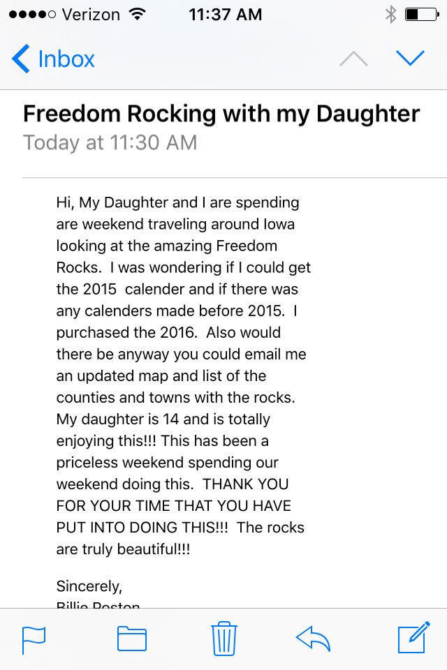 TheFreedomRock's tweet photo. Ha! Yes! Glad people are out there #FreedomRocking across Iowa. https://t.co/bsyCR78Z0u