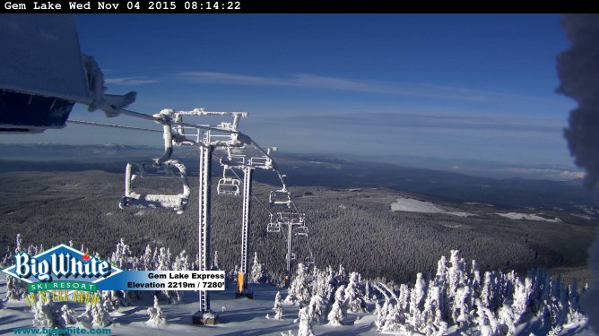 BigWhite's tweet photo. Gem Lake looking incredible this morning. Getting us excited for Opening Day - 22 days to go! #bigwhite #okanagan https://t.co/Xybbt4MPP2