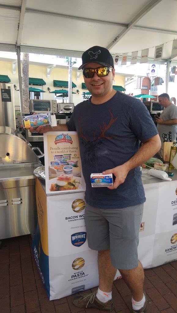 challengedairy's tweet photo. Loving the elk shirt we found at the @WorldFoodChamp competition! https://t.co/MJb0k1YAJT