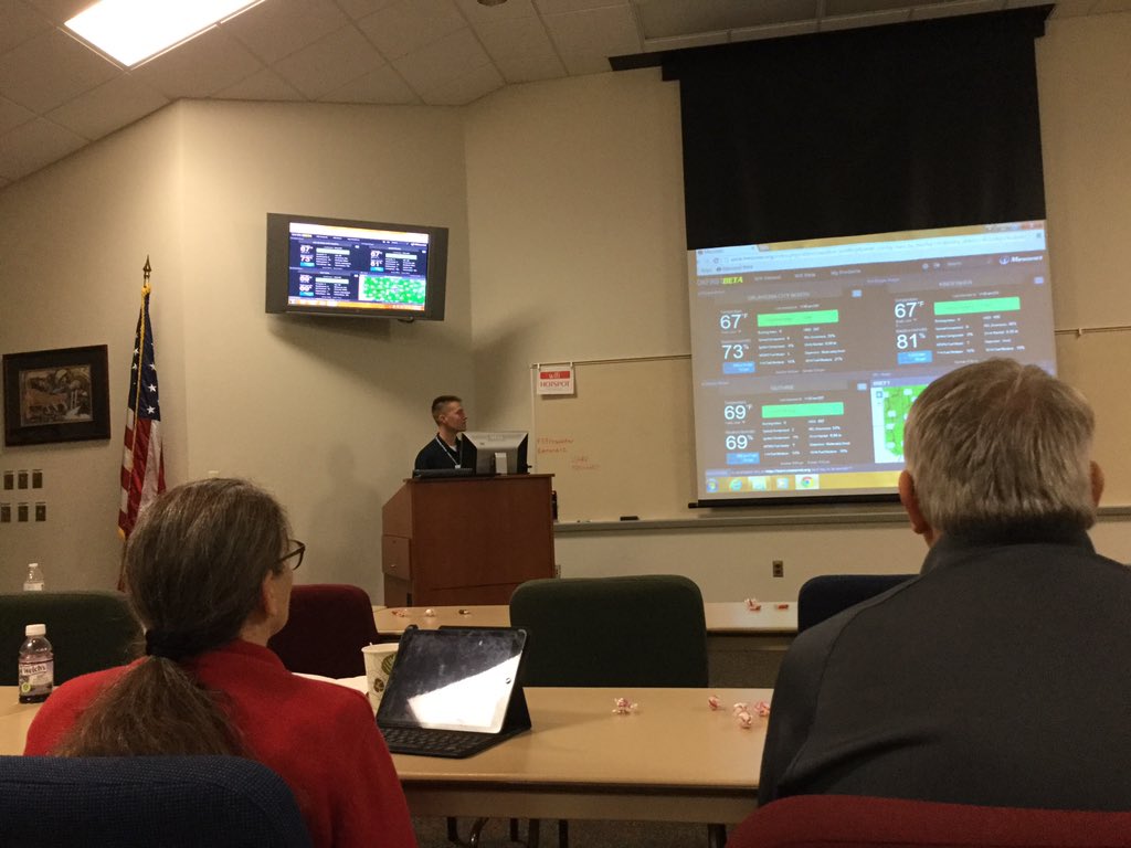 OKfirstManager's tweet image. Central OK Emergency Management Workshop in Edmond - James Hocker shows off OK1 Briefing page @okem @OEMA_Secretary