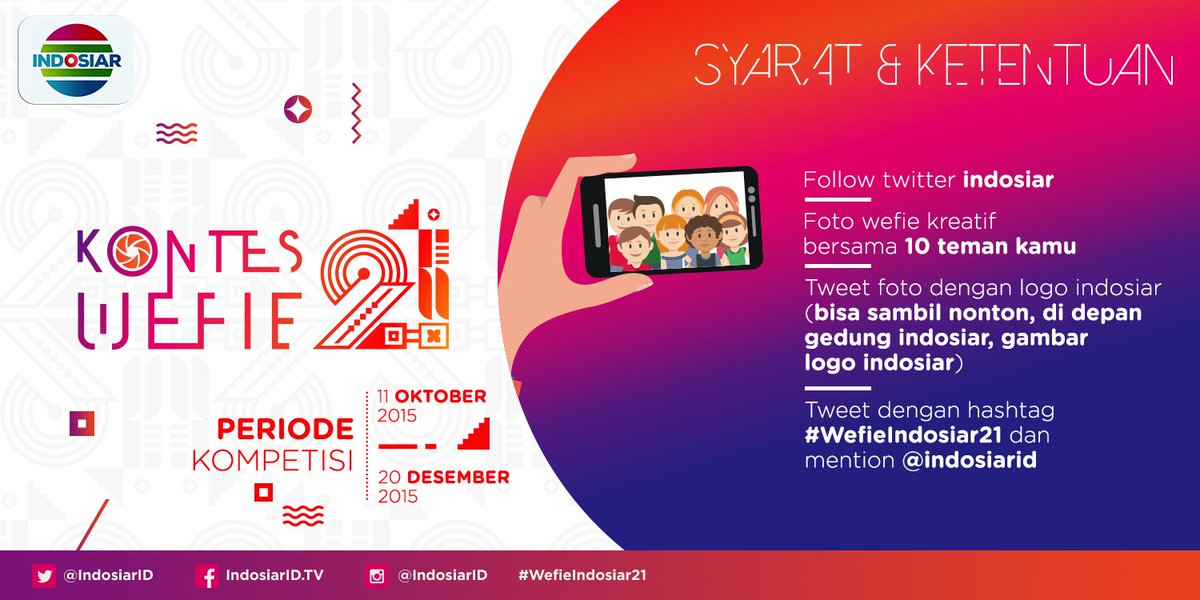 Indosiar's tweet photo. Pagi-pagi jangan lupa ajak temen-temen kamu nonton Indosiar terus ikutan #WefieIndosiar21 #KontesIndosiar21 https://t.co/5RtiaAVzaD