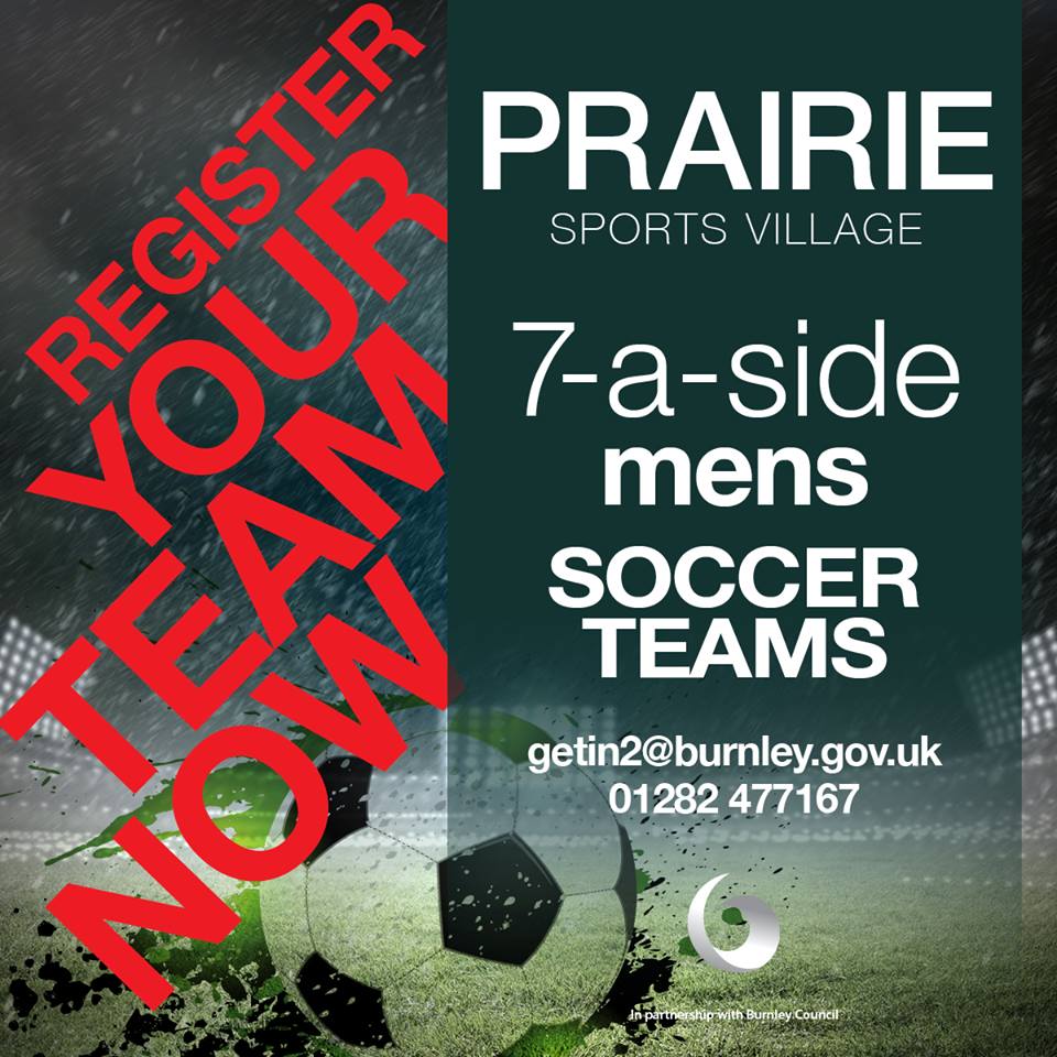 Register your team for the new Tuesday night 7 a-side Prairie Football league.#twitterclarets #burnleyfc@ucfb
