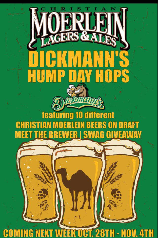 Wednesday= Hump Day Hops at <a href="/Dickmanns/">Dickmann’s Sports Barn</a> today. Join us for a few! facebook.com/events/7553927…