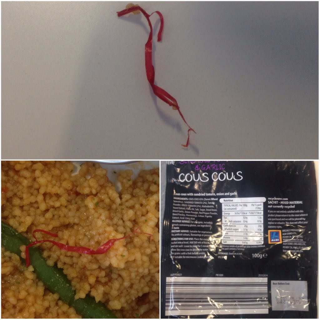kiri_bean's tweet photo. was enjoying my cous cous for lunch at work and then nearly chocked on a bit a bit of plastic thanks @AldiUK https://t.co/f1IDvKOCnN