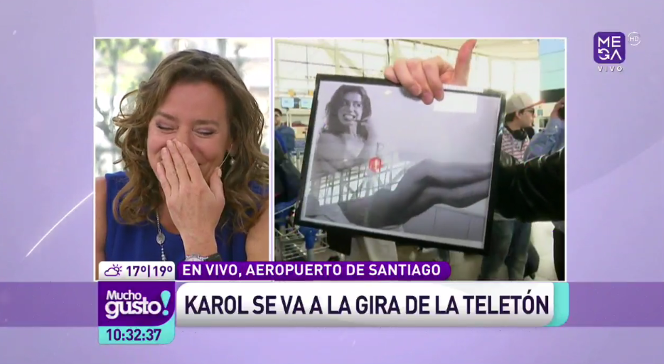 MuchoGustoMEGA's tweet photo. .@Karol_LuceroV no quiere olvidar a Kathy en su viaje y llevará un pícaro cuadrito :o https://t.co/HZiHR9o722