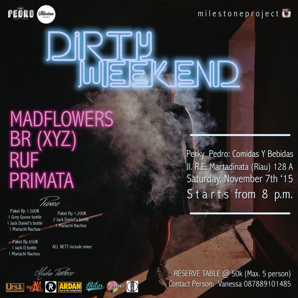 ardanradio's tweet image. Release your dirty side this weekend at Perky Pedro ;) #DirtyWeekend #MilestoneProject