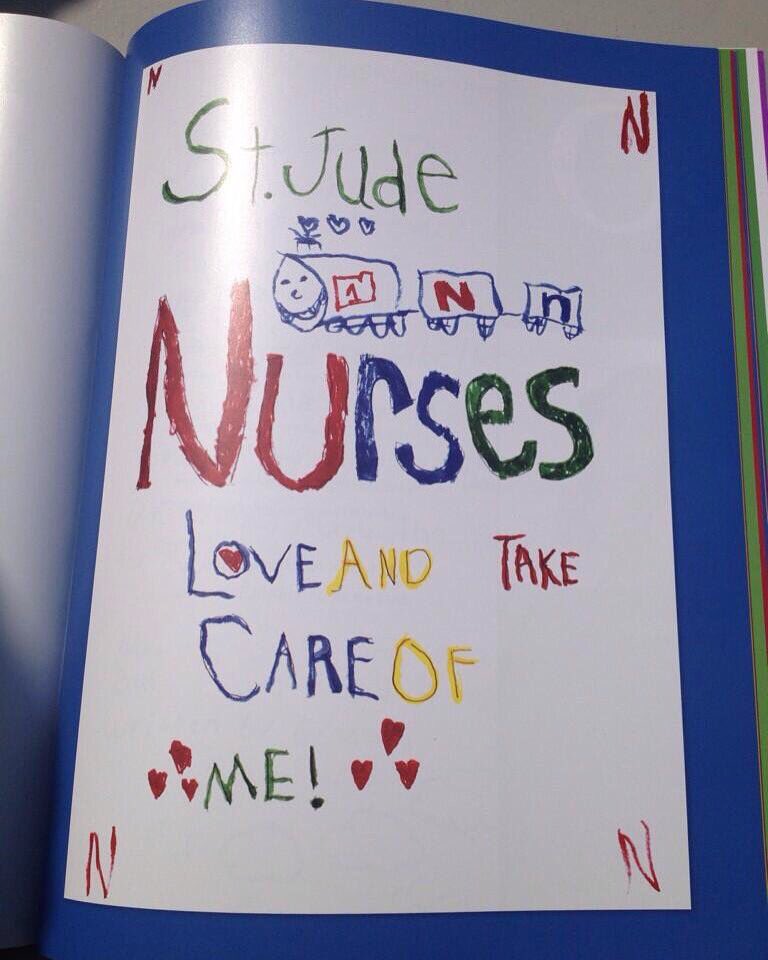 N is for nurses. St Jude patients are thankful for their nurses that take such good care of them!