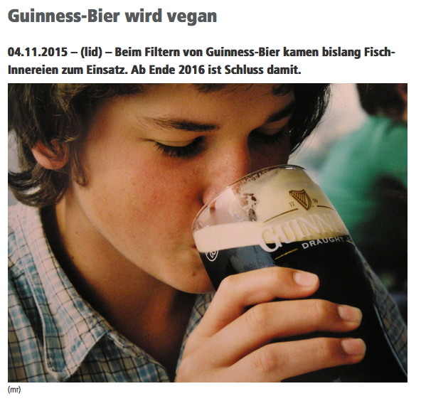 CarmenEpp's tweet photo. Guinness wird vegan – und ab sofort auch ab 12 Jahren erhältlich? #lid #bildfail https://t.co/kTHkch0V2g