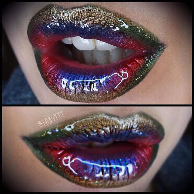 Do you get bored of wearing your usual daily lipstick?
Would you ever be this daring? We love these lips by <a href="/fabsyyy/">Fabiana</a>