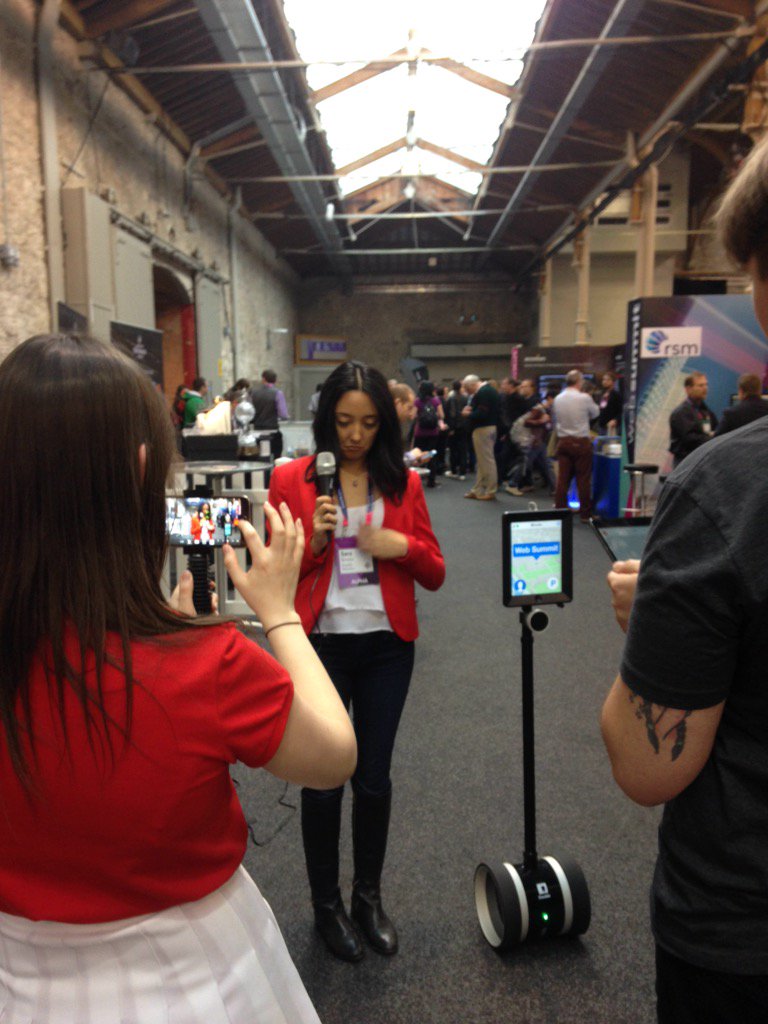 LavelleMaeve's tweet photo. #media coverage over at #hardwaredemo stage for @DoubleRobotics #websummit #telepresent https://t.co/VAXBRexnrC