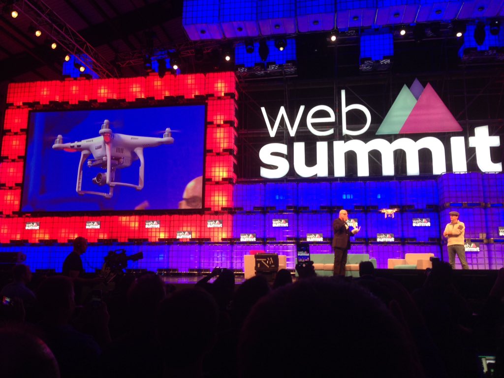 #WebSummit2015 - of course there's a drone demo! and UAV disaster relief in Nepal. inspired!