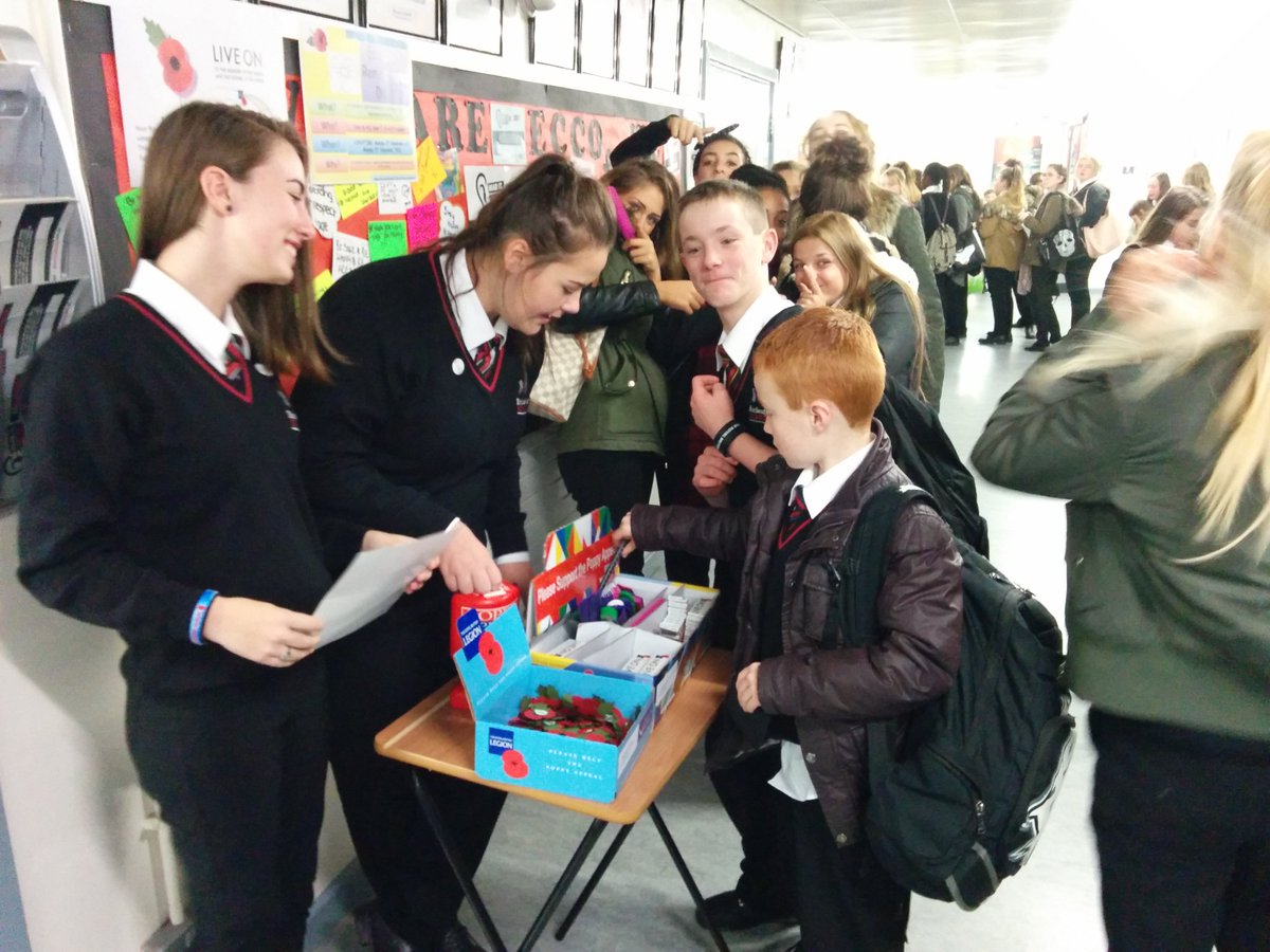 OfficialEcco's tweet photo. Fantastic to see our Student Leaders selling Poppies today.  #respect #SMSC https://t.co/t7ZHTm0Zdn