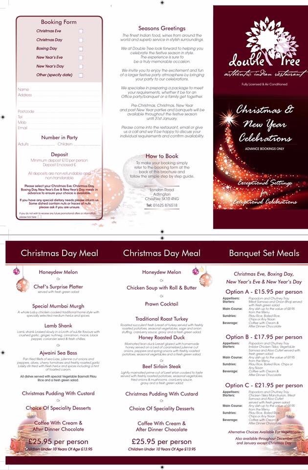 DoubleTree_ad's tweet image. Bookings Now Being Taken For Christmas &amp;amp; New Year
For bookings and enquiries please ring 01625 876518