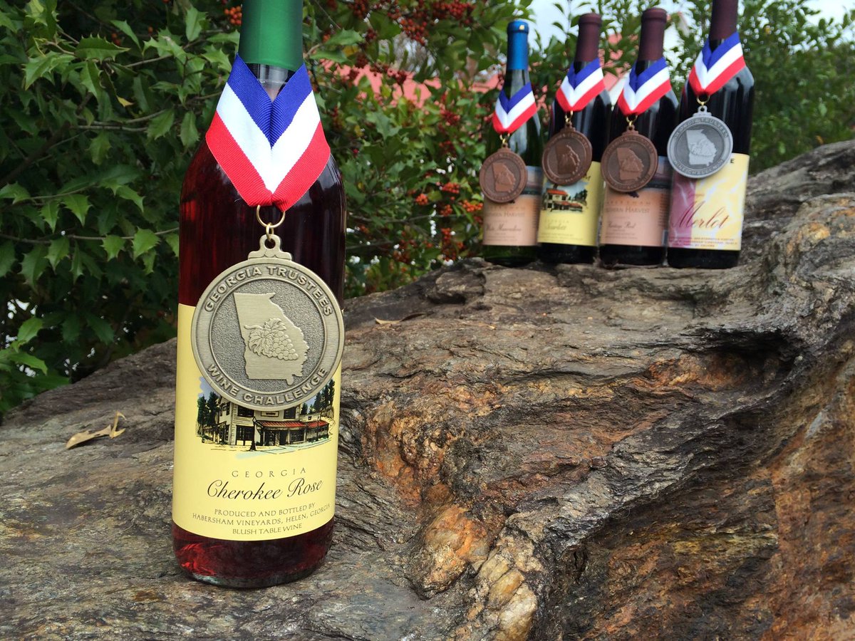 HabershamWinery's tweet photo. Five wines from #HabershamWinry placed in the Georgia Trustees Wine Challenge! Our Cherokee Rose received GOLD! https://t.co/uEiEp0c0cU