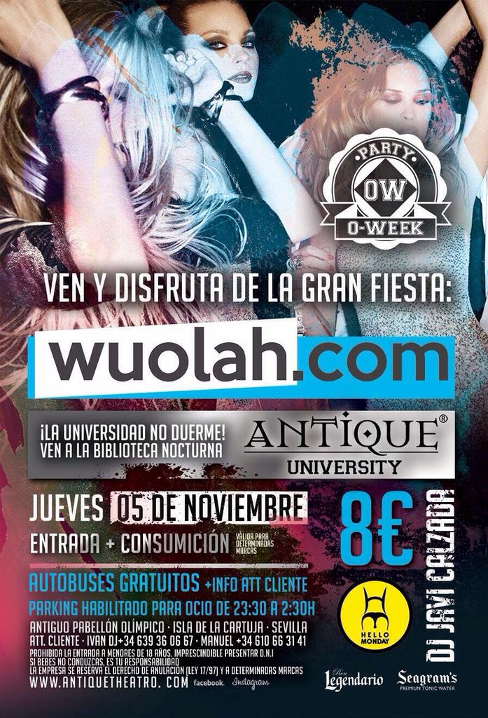 Jueves en #ANTIQUE!

Seguimos de fiesta! #OtroLleno

Entrada+copa+Bus:8€

Tlf:659197593