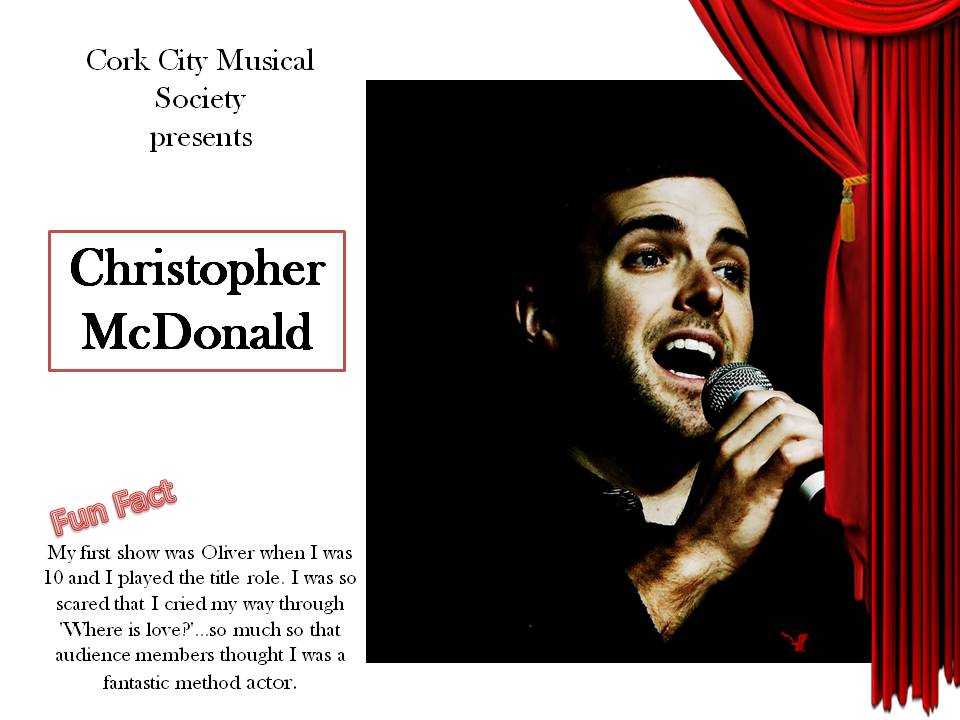 CorkMusical's tweet photo. Cast member number 3 - Christopher McDonald #meetthecast #DreamsoftheSoul #Sunday8thNov https://t.co/UmBHV5lOCI