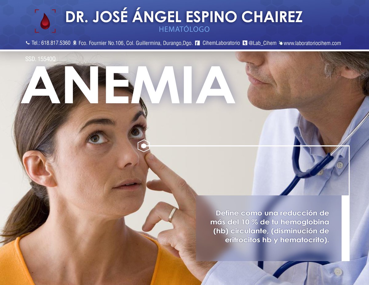 Lab_Cihem's tweet image. La anemia ferropénica puede afectar la capacidad de concentración, el aprendizaje y la memoria. #Cuídate #Durango