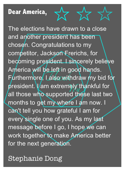 I believe America is the nation of possibility, and I couldn't have possibly asked for a better election.