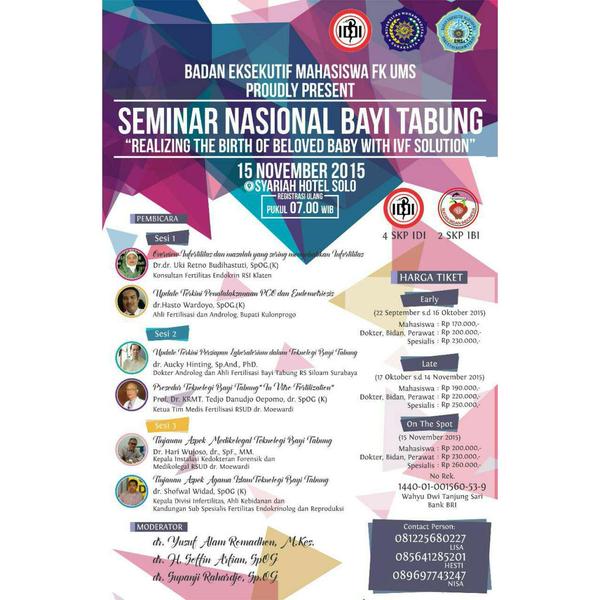 SEMINAR NASIONAL BAYI TABUNG | 15 NOVEMBER 2015 | SYARIAH HOTEL SOLO | <a href="/BEMFKUMS/">BEM FK UMS</a>