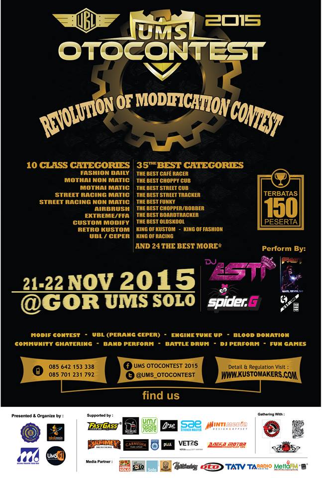 #UMSOTOCONTEST2015 | 21-22 NOV 2015 @ GOR UMS | BAND PERFORM | DJ PERFORM | BATTLE DRUM | <a href="/UMS_OTOCONTEST/">Sampai jumpa, 2016!</a>
