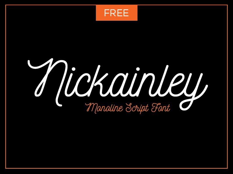 Fontfabric's tweet photo. Nickainley is a monoline script handwriting font with a touch of classic and vintage! FREE: https://t.co/IOIJFeQyYh https://t.co/2wBVSDamOn