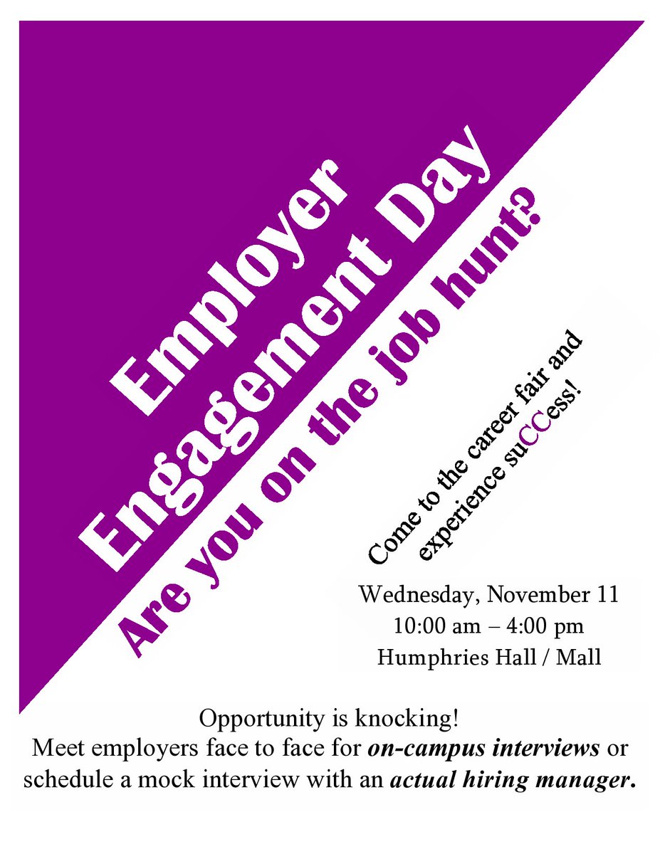 C2Success1301's tweet photo. Come to the career fair and experience success! 11/11  Mall/Humphries Hall. Sign up now at C3PD. #C2Success #CCofSC https://t.co/sxbTDgs28d
