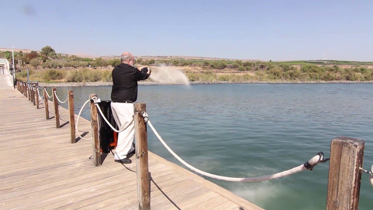 A #FinalQuest in the Holy land ceremony at the Sea Of Galilee