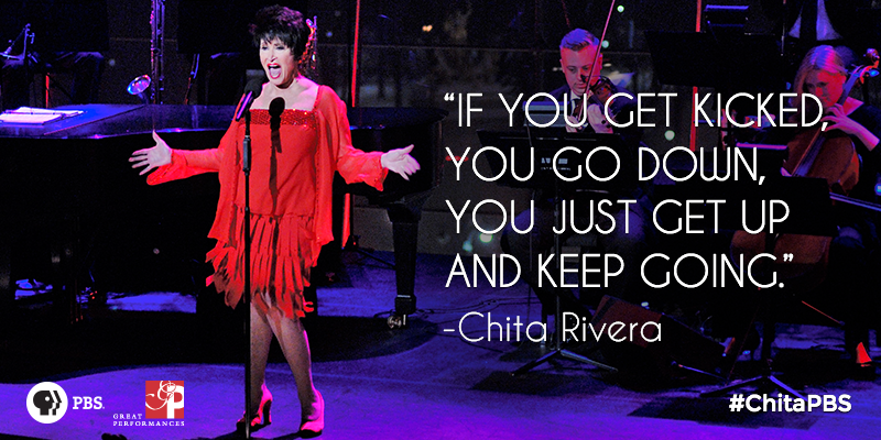 GPerfPBS's tweet photo. A little inspiration from #Broadway legend @Chita_Rivera! #ChitaPBS airs FRIDAY at 9/8c @PBS! https://t.co/oeQ7rCZvPQ