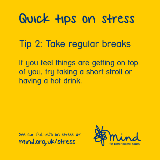 MindCharity's tweet photo. Here’s 4 tips on coping with stress for #NationalStressAwarenessDay. RT and let someone know we're here to help https://t.co/TsEpqZo36c