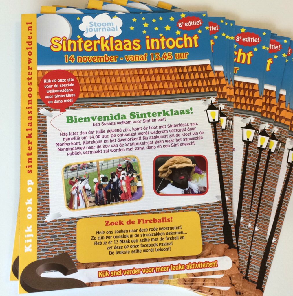 SintOosterwolde's tweet photo. Volgende week in je brievenbus, de 8e editie van het Stoomjournaal. Alles over het #sinterklaasfeest in #oosterwolde https://t.co/mj4Xm4evdm