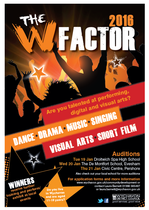 WychavonComDev's tweet image. Here&apos;s the January auditions for The W Factor 2016 #GetPracticing #seeyouthere